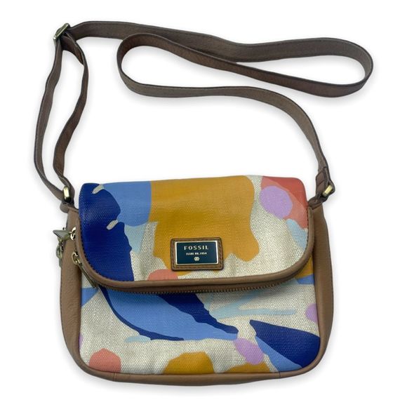 Fossil Floral print Cowhide Leather Crossbody - Picture 4 of 9